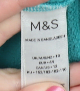 Marks and Spencer Women's Green Fleece Jacket Size 16
