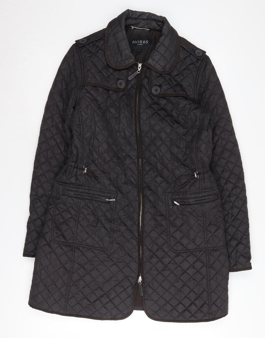 Hobbs Women's Black Quilted Long Jacket Size 12