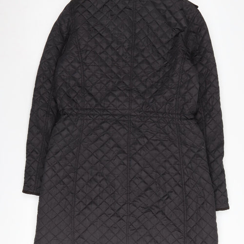 Hobbs Women's Black Quilted Long Jacket Size 12