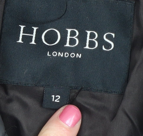Hobbs Women's Black Quilted Long Jacket Size 12