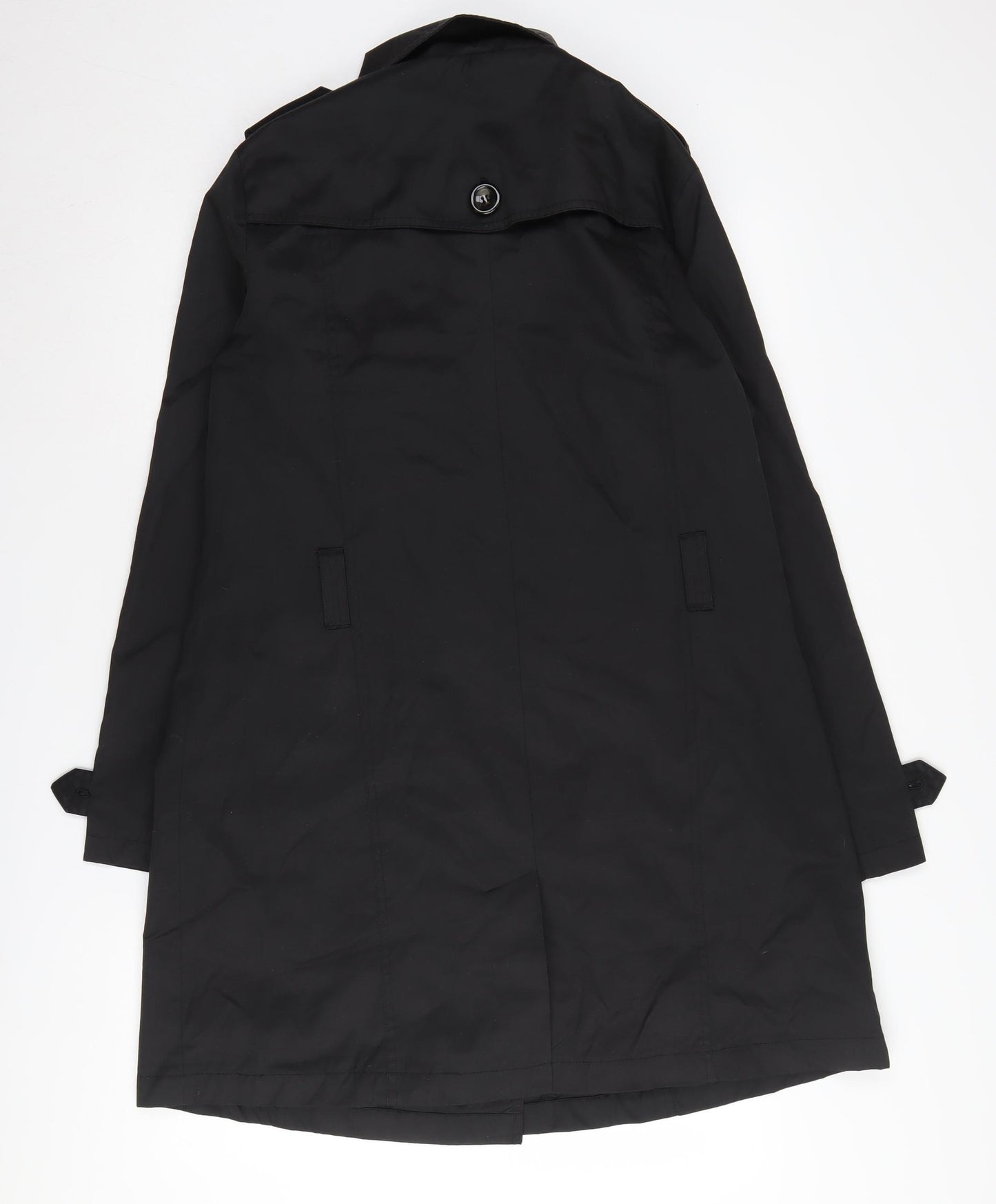 Laura Clement Women's Black Trench Coat, Size 12