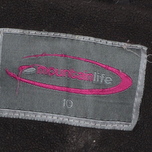 Mountain Life Women's Black Softshell Jacket, Size 10