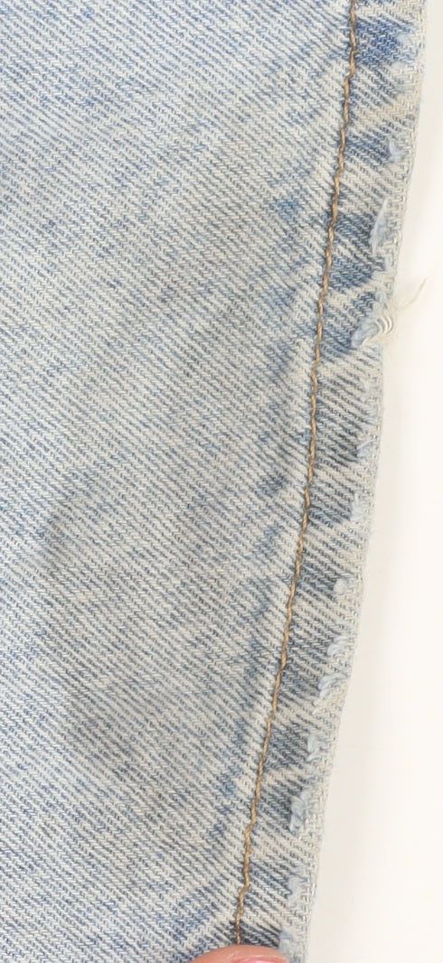 &Denim Women's Light Blue High-Rise Straight Jeans - Size 14