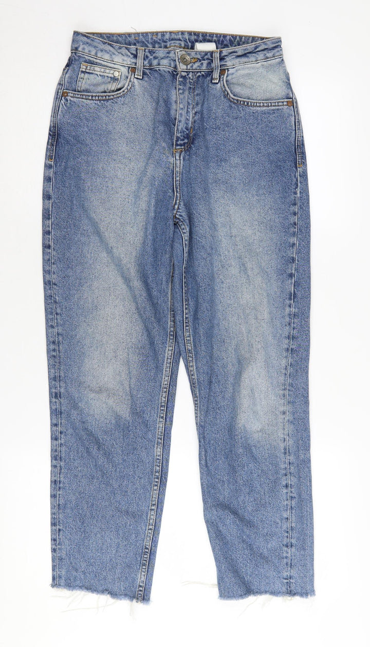 H&M Women’s Blue Mom Jeans, Size 26/32, Relaxed Fit