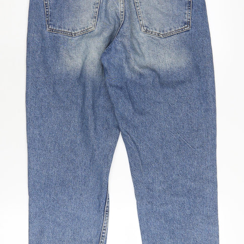 H&M Women’s Blue Mom Jeans, Size 26/32, Relaxed Fit