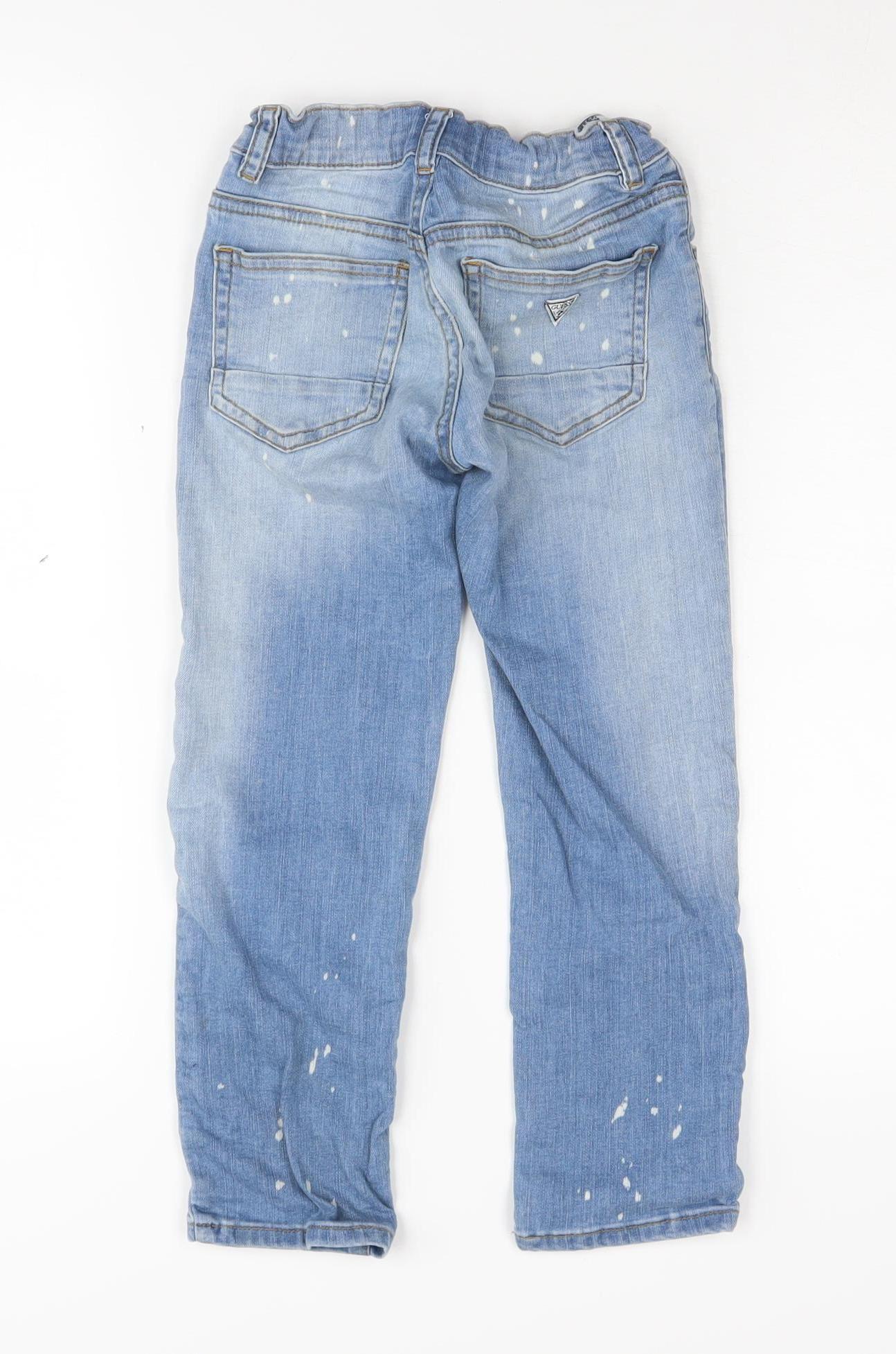 Guess Boys Blue Straight Jeans, Size 10 Years, Light Wash