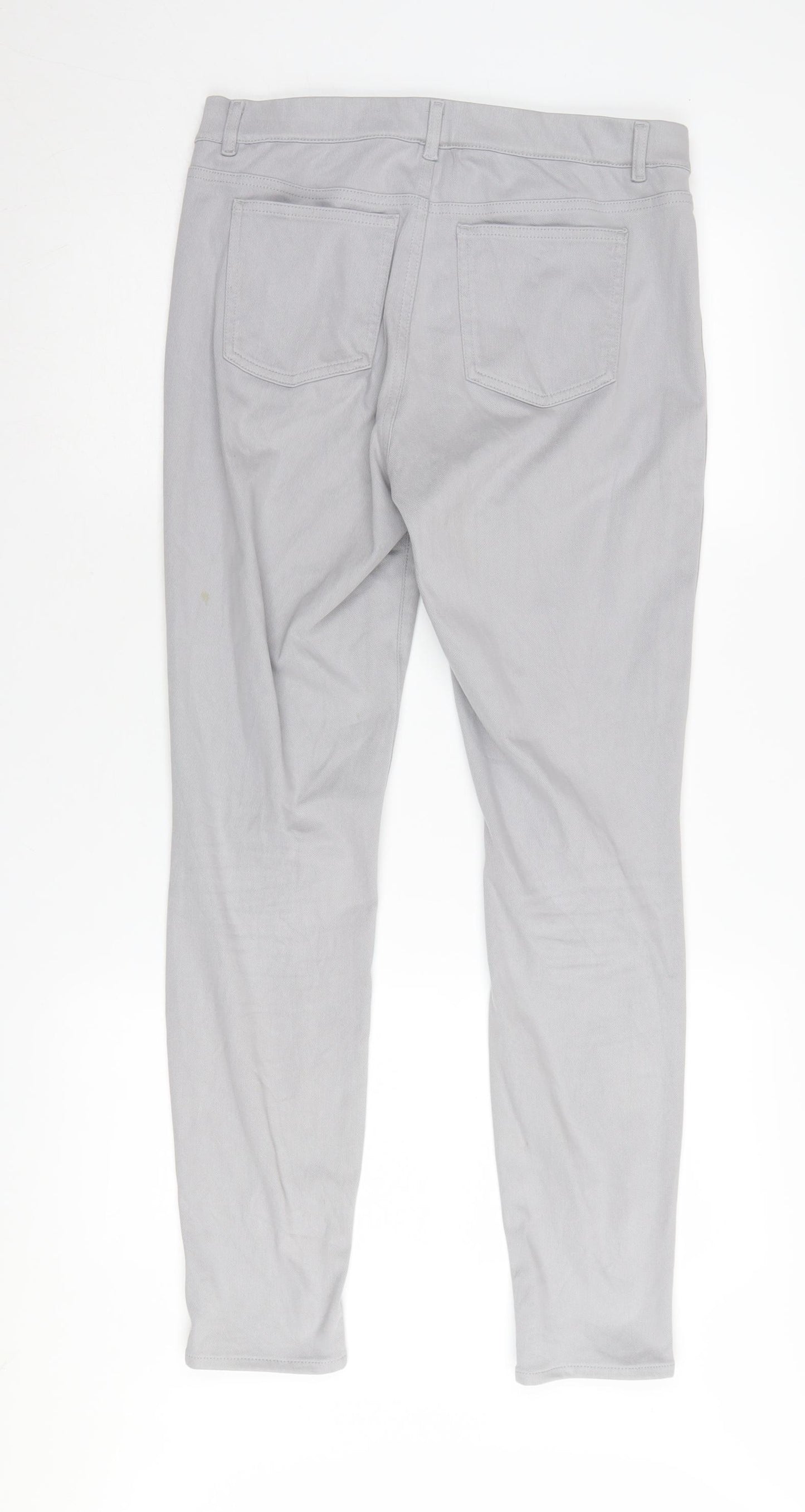 Uniqlo Womens Grey Straight Jeans Size L Pockets