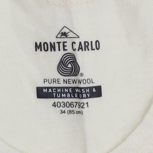 Monte Carlo Women's Ivory Wool T-Shirt Size 6