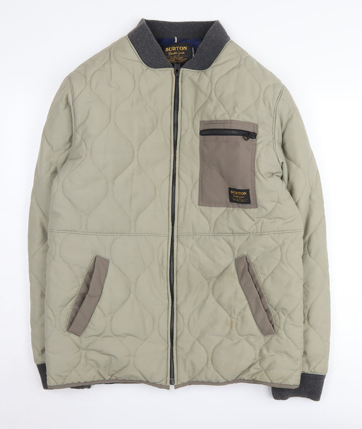 Burton Men's Green Bomber Jacket M Quilted Casual