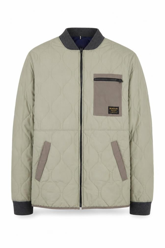 Front view of Burton Men's Green Bomber Jacket M Quilted Casual