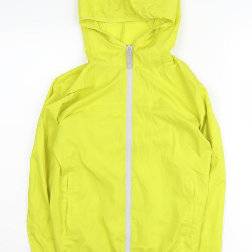 Uniqlo Boys Yellow Windbreaker Jacket Size 12 Lined Hooded