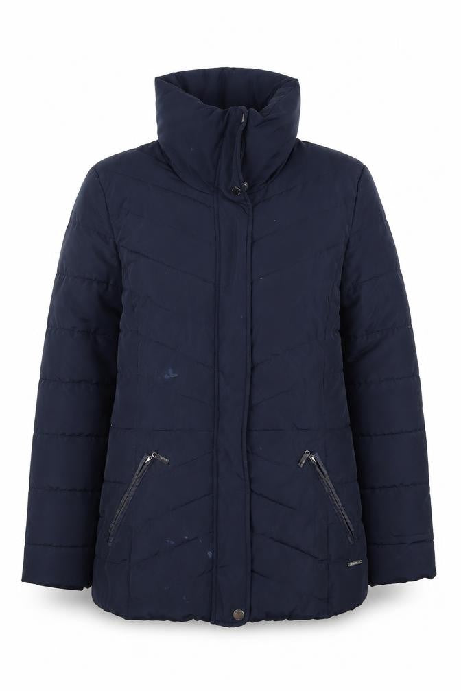 Front view of Debenhams Women's Blue Puffer Jacket, size 16