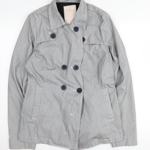 River Island Women's Grey Pea Coat Size 16