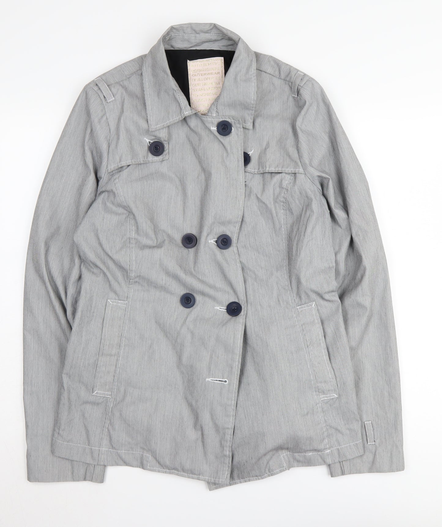 River Island Women's Grey Pea Coat Size 16