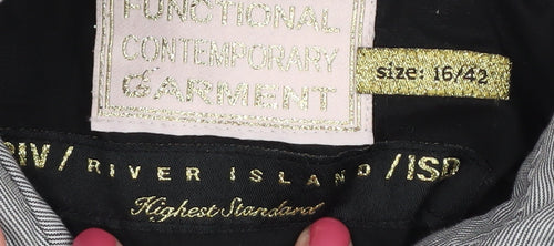 River Island Women's Grey Pea Coat Size 16