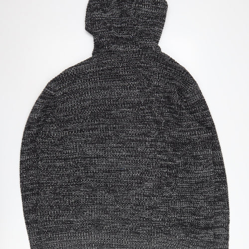 Next Men's Black Hooded Jacket 2XL Full Zip Knit