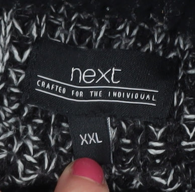 Next Men's Black Hooded Jacket 2XL Full Zip Knit