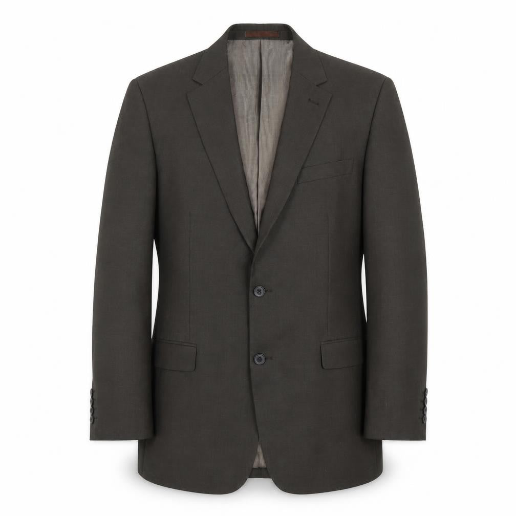 Front view of Greenwoods men’s brown suit jacket 42r notch lapel