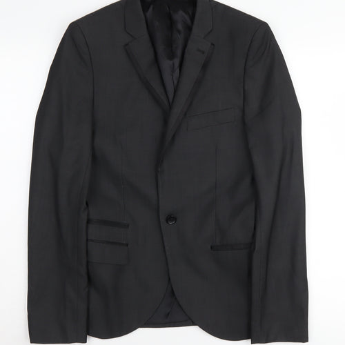 Topman Men's Black Blazer, Size 34, Formal Business Wear