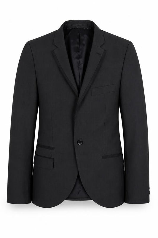 Front view of Topman Men's Black Blazer, size 34, Formal Business Wear