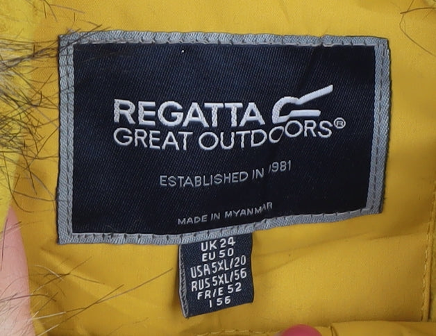 Regatta Women's Yellow Parka Coat Size 24 - Winter Essential