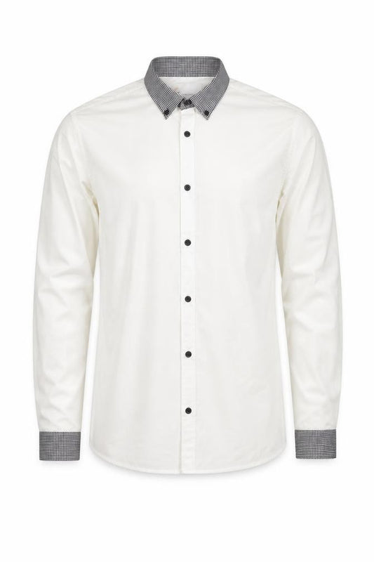 Front view of Next Men's White Slim Fit Dress Shirt