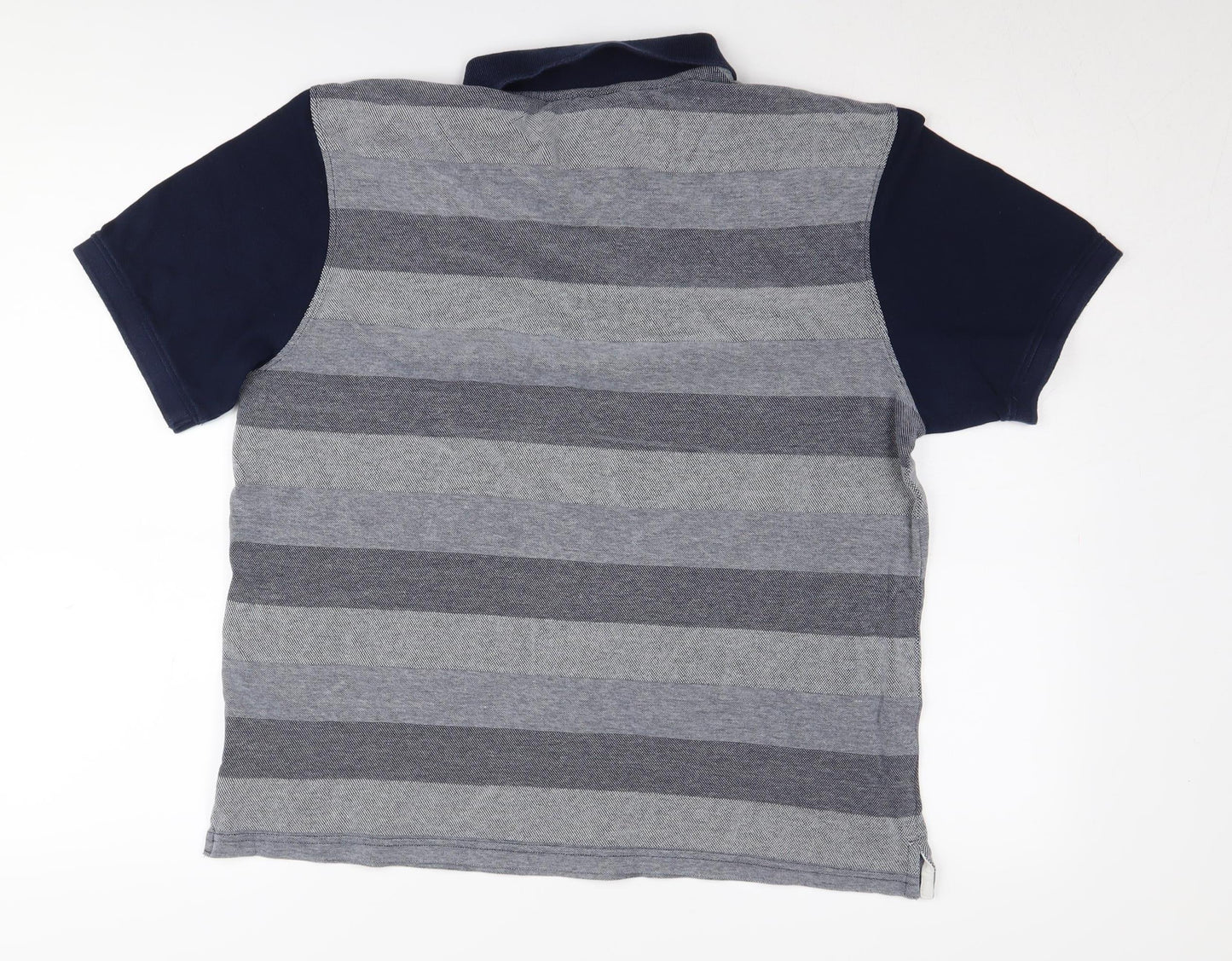 McKenzie Men's Grey Striped Polo Shirt L