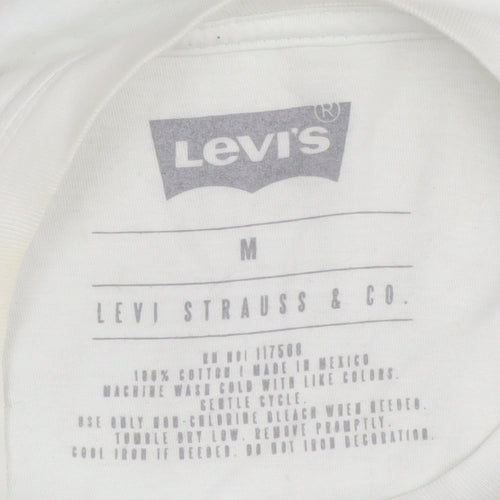 Levi's Unisex White Graphic T-Shirt, Size M, Cotton Comfort