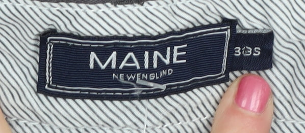 Maine Men's Grey Chino Trousers 33S Regular Fit