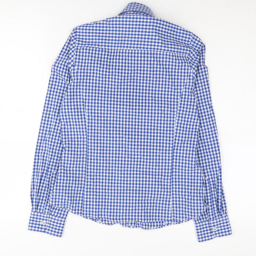 Brook Taverner Women's Blue Check Button-Up Shirt Size 6