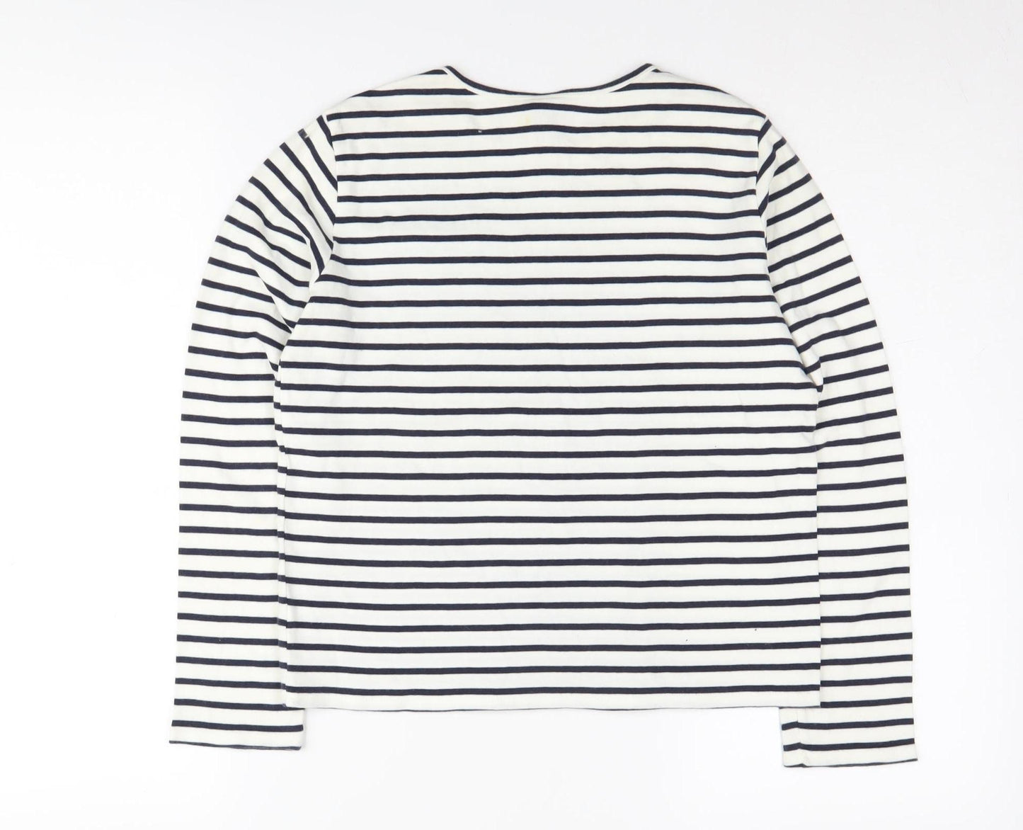 Gap Boys White Striped Long Sleeve Cotton T-Shirt XL