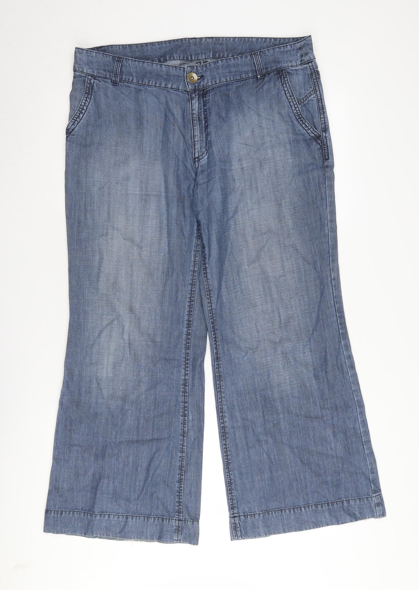Marks and Spencer Women's Blue Wide-Leg Jeans, 16