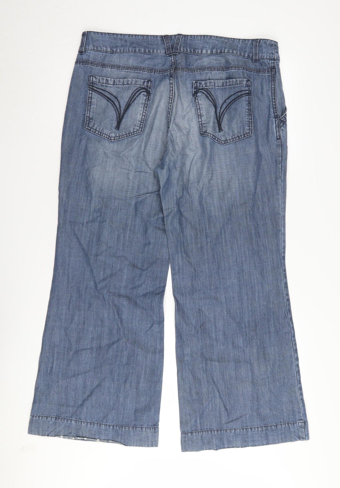 Marks and Spencer Women's Blue Wide-Leg Jeans, 16