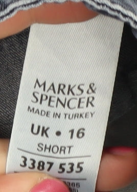 Marks and Spencer Women's Blue Wide-Leg Jeans, 16