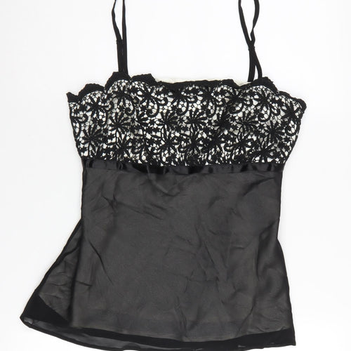 Wallis Women's Black Lace Camisole, Size 14, Elegant Sleeveless Top