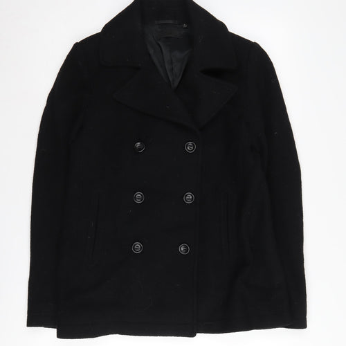 UNIQLO Women's Black Wool Pea Coat M - Classic & Warm