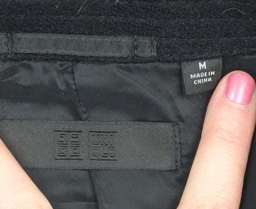 UNIQLO Women's Black Wool Pea Coat M - Classic & Warm