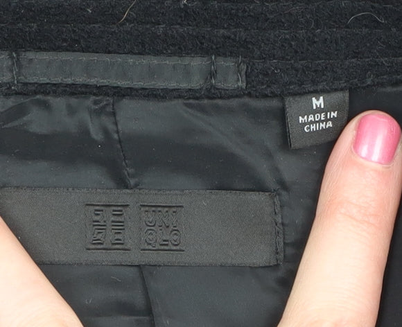 UNIQLO Women's Black Wool Pea Coat M - Classic & Warm