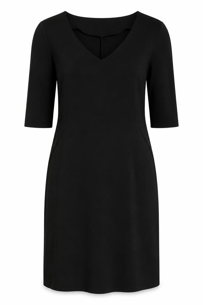 Front view of Gap Women's Black XS Knee Length Sheath Dress