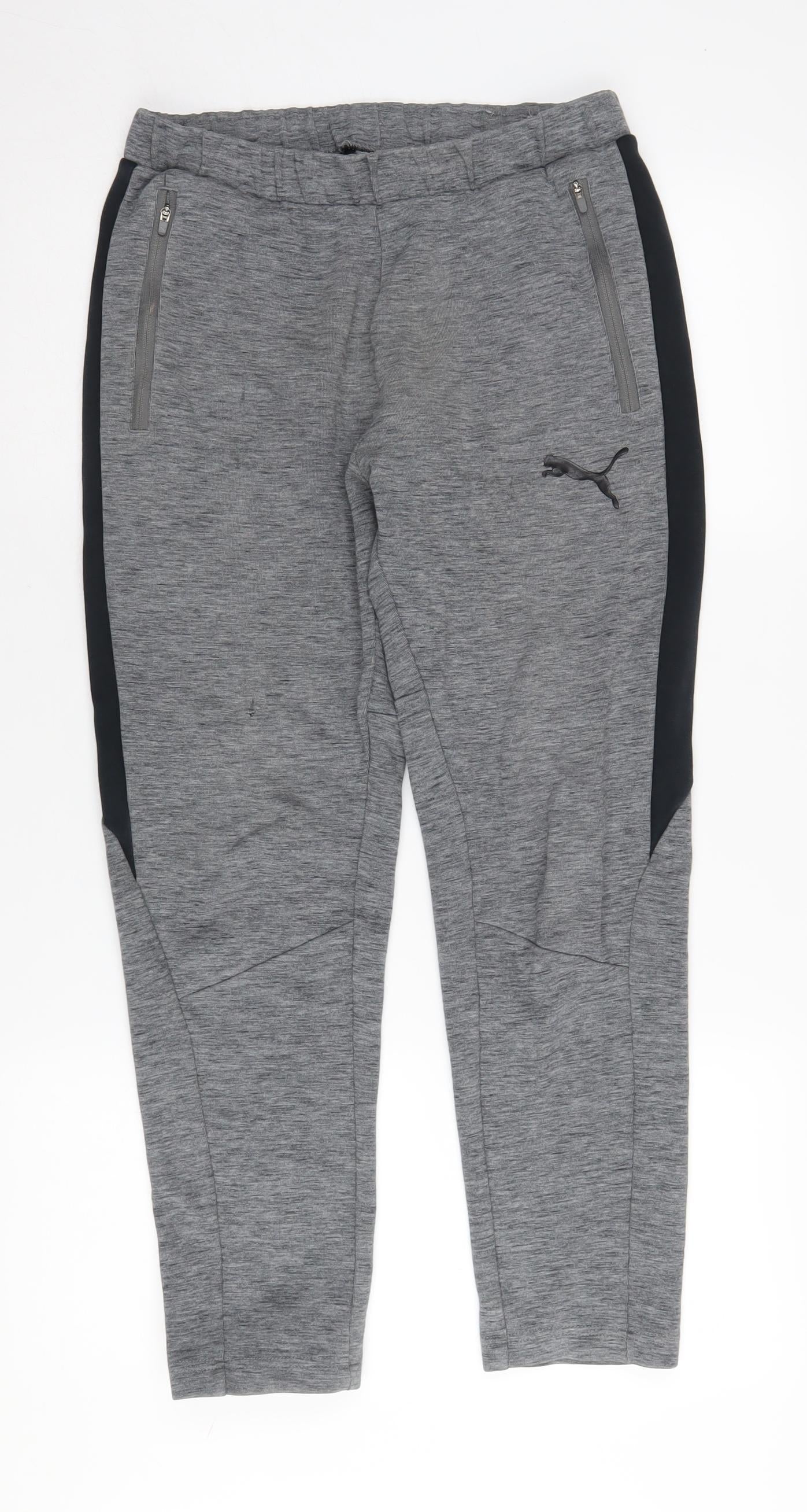 Puma Men's Grey Jogger Trousers - Size S, Regular Fit