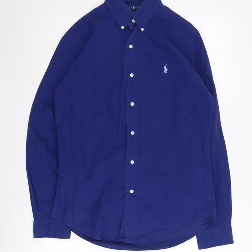Ralph Lauren Men's Blue Slim Fit Long Sleeve Shirt M