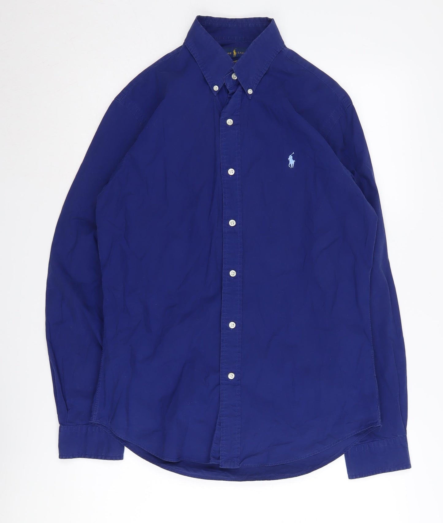 Ralph Lauren Men's Blue Slim Fit Long Sleeve Shirt M