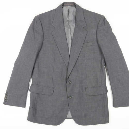 Centaur Men's Grey Single-Breasted Suit Jacket 40R