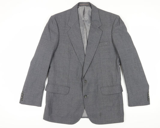 Centaur Men's Grey Single-Breasted Suit Jacket 40R