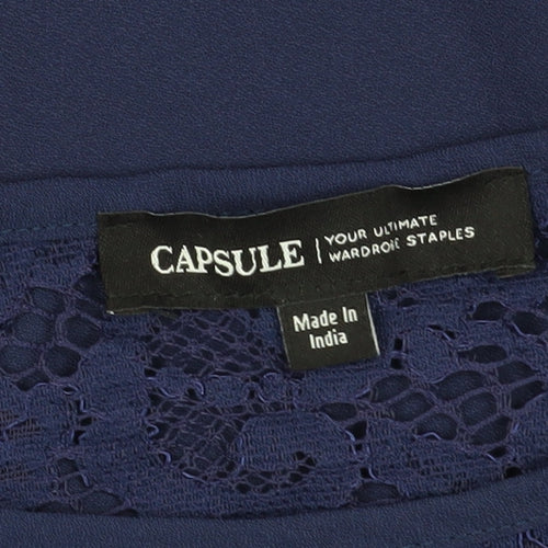 Capsule Women's Blue Crochet Accented Blouse - Size 18