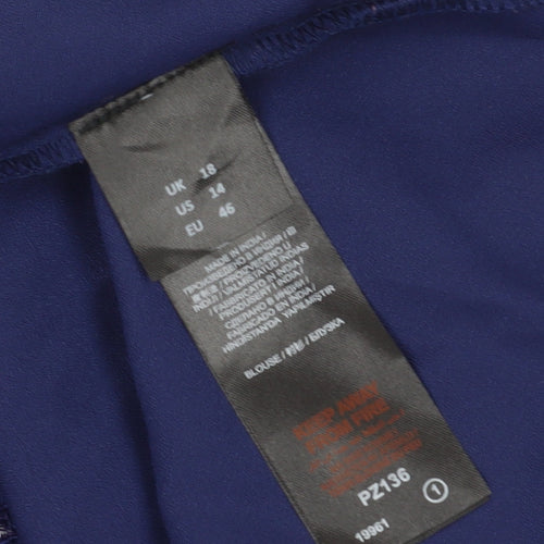 Capsule Women's Blue Crochet Accented Blouse - Size 18