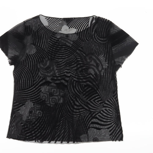 Per Una Women's Black Mesh Blouse - Size 16