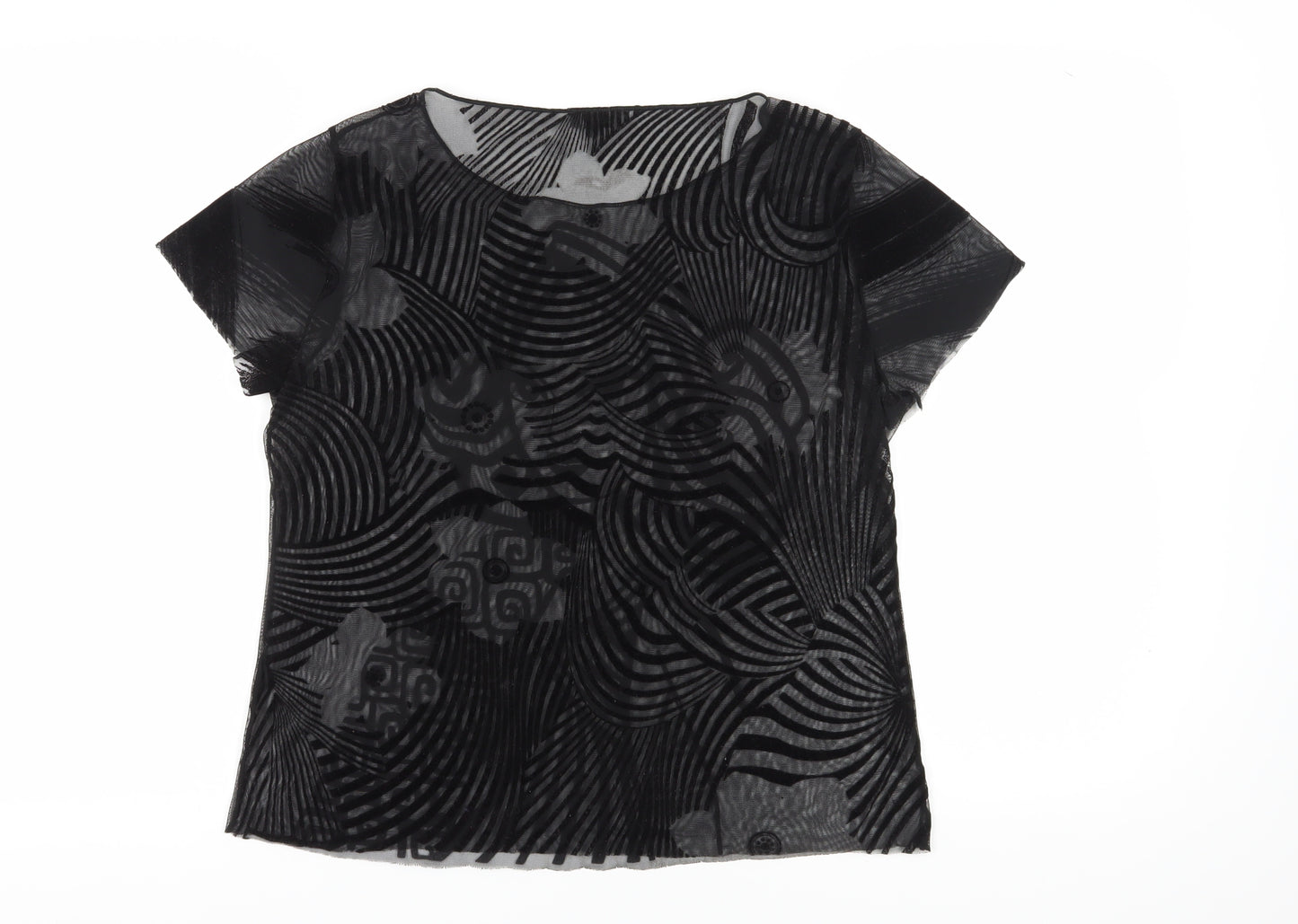 Per Una Women's Black Mesh Blouse - Size 16