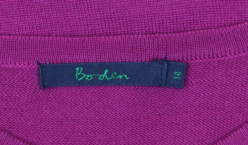 Boden Women's Purple Silk Blend Embroidered Jumper