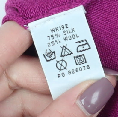 Boden Women's Purple Silk Blend Embroidered Jumper
